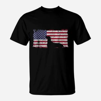 July Vizsla Dog American Flag T-Shirt | Crazezy