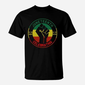 Juneteenth Celebrates Freedom Black African American Juneteenth Ancestors Black African American Flag Pride T-Shirt - Thegiftio UK