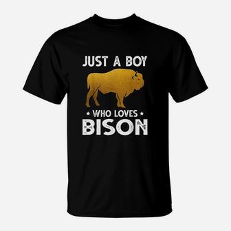 Just A Boy Who Loves Bison T-Shirt | Crazezy AU