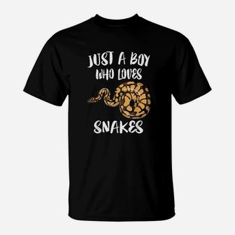 Just A Boy Who Loves Snakes Animal Gift T-Shirt | Crazezy UK