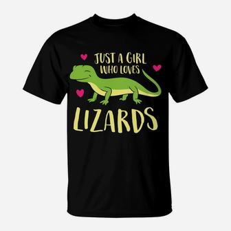 Just A Girl That Loves Lizards Cute Lizard Girl T-Shirt | Crazezy CA