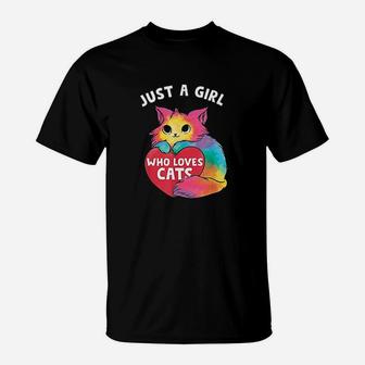 Just A Girl Who Loves Cats T-Shirt - Thegiftio UK