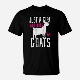 Just A Girl Who Loves Goats Valentine Day T-Shirt - Monsterry