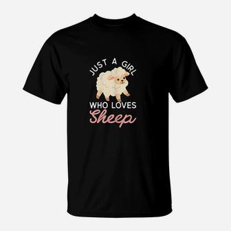 Just A Girl Who Loves Sheep Cute Sheep T-Shirt - Thegiftio UK