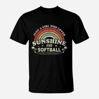 Just A Girl Who Loves Sunshine And Softball T-Shirt | Crazezy CA