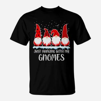 Just Hanging With My Gnomes Ugly Xmas Costume T-Shirt - Monsterry