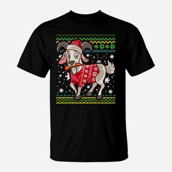Kawaii Goat Wearing Ugly Christmas Sweater Sweatshirt T-Shirt | Crazezy UK