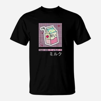 Kawaii Japanese Aesthetic Milk 90S T-Shirt | Crazezy DE