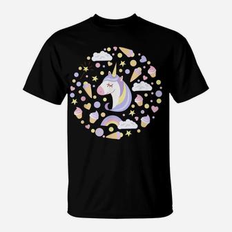 Kawaii Unicorn Fun Pastel Cupcakes Ice Cream Design T-Shirt | Crazezy UK