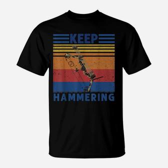 Keep Hammering Bows Arrows Hunting Hunters Gift T-Shirt | Crazezy