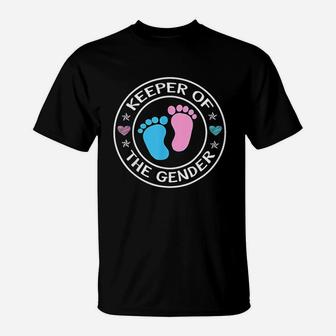 Keeper Of Gender Reveal Party Idea Baby Announcement T-Shirt | Crazezy DE
