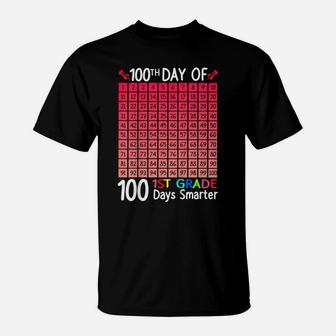Kids 100 Days Smarter 1St Grade Child 100Th Day Of School T-Shirt | Crazezy AU