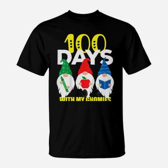 Kids 100Th Day Of School 100 Days With My Gnomies Boys Girls T-Shirt - Monsterry AU