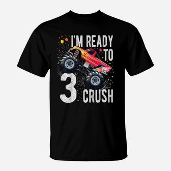 Kids 3Rd Birthday Boy Shirt 3 Year Old Monster Truck Car T Shirt T-Shirt | Crazezy UK