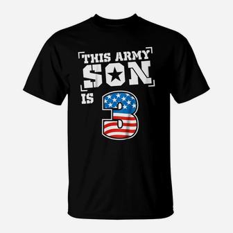 Kids 3Rd Birthday Boys Army Son Kids Military 3 Year Old T-Shirt | Crazezy CA