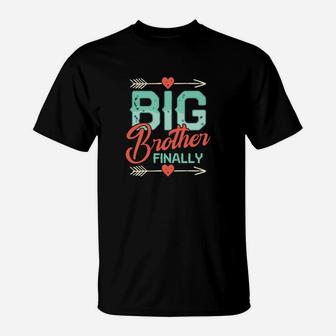Kids Big Brother Finally Bro To Be Announcemen T-Shirt - Thegiftio UK
