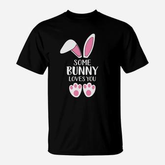 Kids Easter Bunny Some Bunny Loves You Easter Gift T-Shirt - Thegiftio UK
