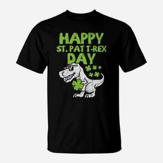 Kids Happy St Pat T-Rex Day Dino Saurus St Patricks Day Boys Gift T-Shirt | Crazezy CA