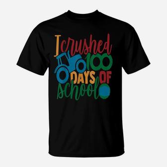 Kids I Crushed 100 Days Of School Tshirt Boys Monster Truck T-Shirt | Crazezy CA