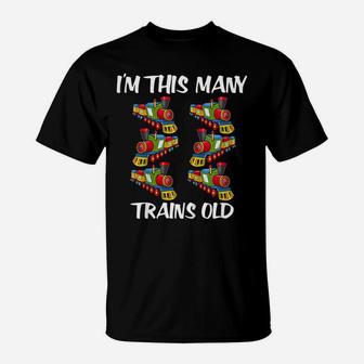Kids I'm This Many Trains Old Boy 6Th Birthday 6 Years Old T-Shirt | Crazezy CA