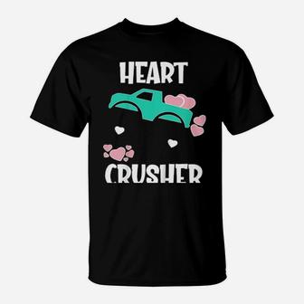 Kids Monster Truck Valentines Day Boys Girls T-Shirt - Monsterry
