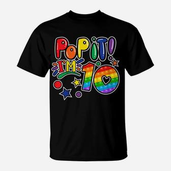 Kids Pop It 10Th Birthday Girls Boys 10 Years Old Fidget T-Shirt | Crazezy