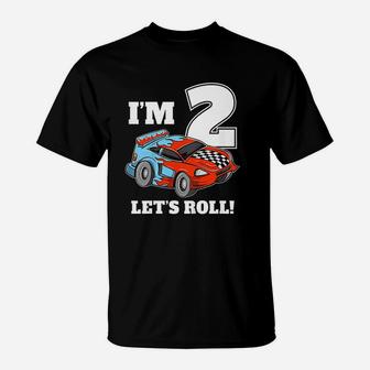Kids Race Car 2Nd Birthday 2 Boy Toddler Racing Car Driver T-Shirt | Crazezy CA
