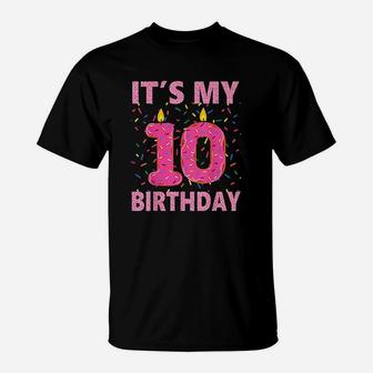 Kids Sweet Donut Its My 10Th Birthday 10 Yrs Old Gift T-Shirt | Crazezy