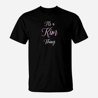 Kim Name Personalized Women Cute Pink Girl Gift T-Shirt - Thegiftio UK