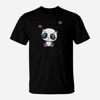 Kinder Panda Liebe T-Shirt, Süß wie Mama Stark wie Papa Design - Seseable