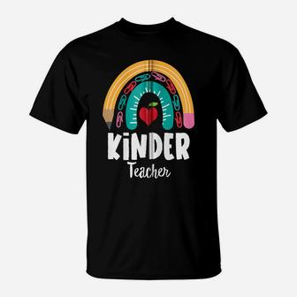 Kinder Teacher, Funny Boho Rainbow For Teachers Zip Hoodie T-Shirt | Crazezy
