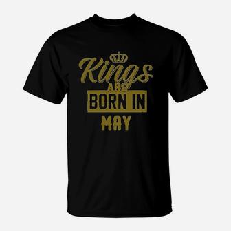 Kings Are Born In Gold Design Birthday Gift Idea T-Shirt | Crazezy AU