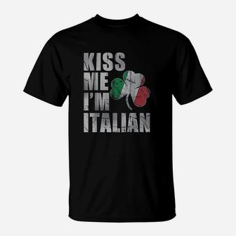 Kiss Me I Am Italian St Patricks Day Irish Italia T-shirt - Thegiftio UK