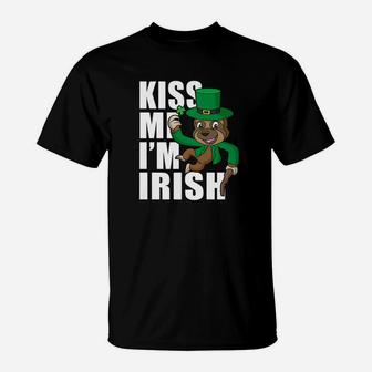 Kiss Me Im Irish Sloth Irish St Patricks Day T-Shirt - Thegiftio UK