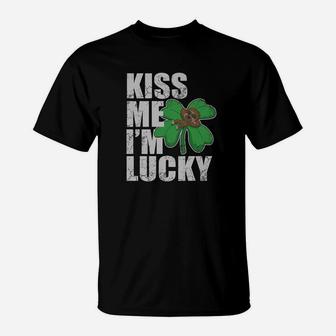 Kiss Me Im Lucky Sloth Irish St Patricks Day T-Shirt - Thegiftio UK