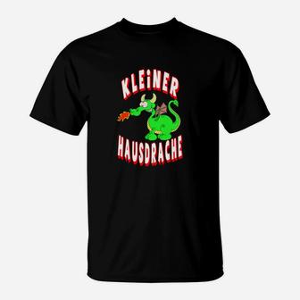 Kleiner Hausdrache Lustiges T-Shirt, Drachen-Motiv in Schwarz - Seseable