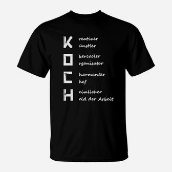 Kreativer Koch T-Shirt mit humorvollem Akronym, Design für Küchenchefs - Seseable