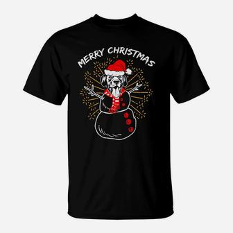 Lab Labrador Snowman Dog Funny Ugly Christmas Shirt T-Shirt | Crazezy
