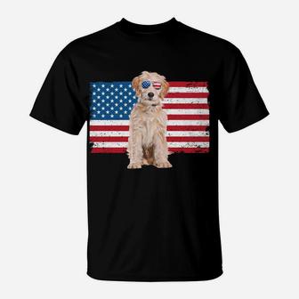 Labradoodle Dad American Flag Labradoodle Dog Lover Owner Sweatshirt T-Shirt | Crazezy UK