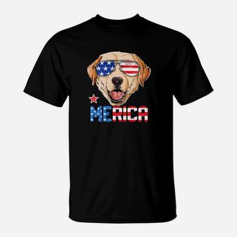 Labrador 4Th Of July Merica American Flag T-Shirt - Monsterry