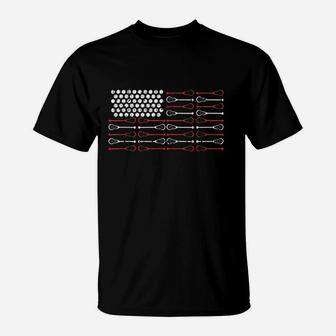 Lacrosse American Flag Lax Mom Design T-Shirt | Crazezy AU