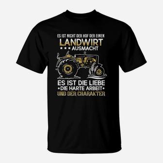 Landwirt Leidenschaft T-Shirt, Traktor Liebe & Harte Arbeit Motiv - Seseable