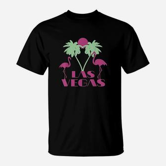 Las Vegas Nevada Retro Vintage Flamingo Palm Souvenir Gift T-Shirt | Crazezy