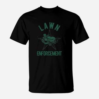 Lawn Enforcement Funny Lawnmower Police Cop T-Shirt | Crazezy DE