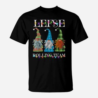 Lefse Making Rolling Team Garden Gnome Christmas Pajamas T-Shirt | Crazezy UK