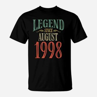 Legend Since August 1998 Birthday Gift T-Shirt | Crazezy