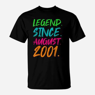 Legend Since August 2001 Boys Girls Bday Gifts 19Th Birthday T-Shirt | Crazezy UK