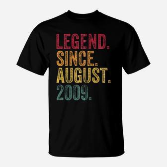 Legend Since August 2009 12Th Birthday Gift 12 Years Old Zip Hoodie T-Shirt | Crazezy