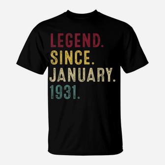 Legend Since January 1931 90Th Birthday Gift 90 Years Old T-Shirt | Crazezy CA