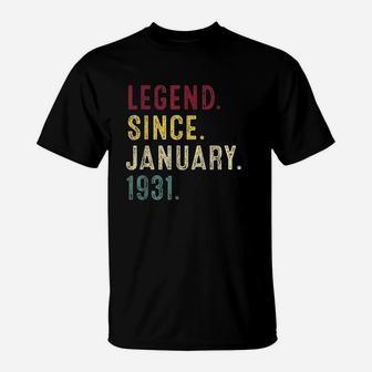 Legend Since January 1931 90Th Birthday Gift 90 Years Old T-Shirt | Crazezy CA